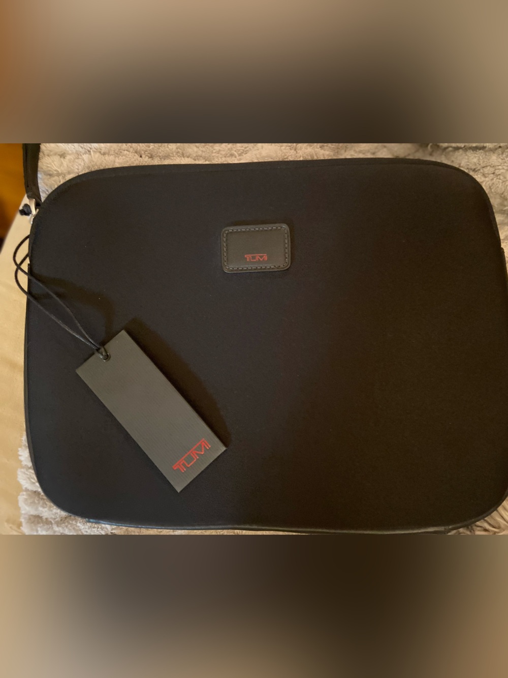 NWT TUMI Compact Laptop Cover with Cowhide Leather Trim